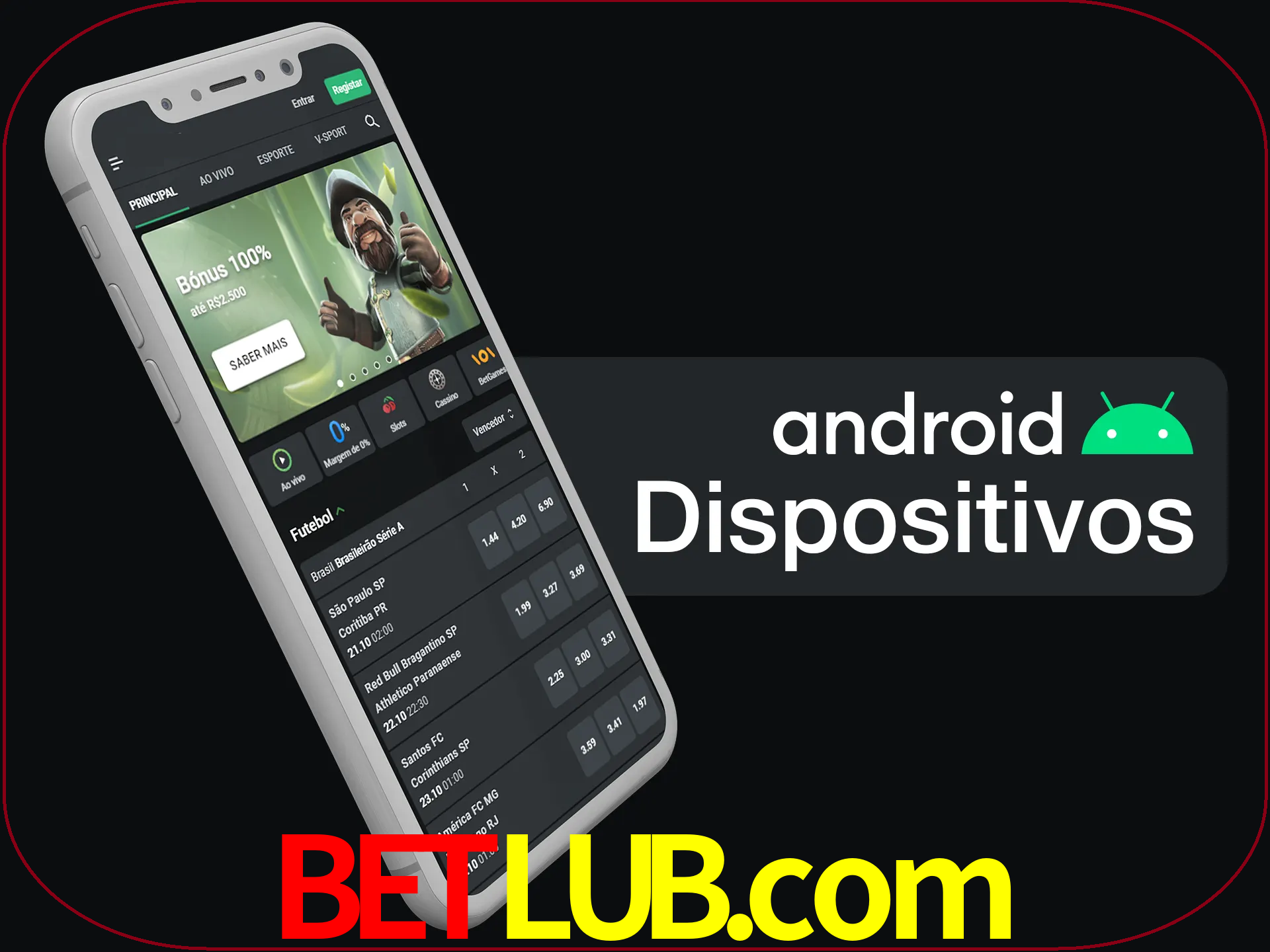 O aplicativo suporta a maioria de todos os dispositivos Android.